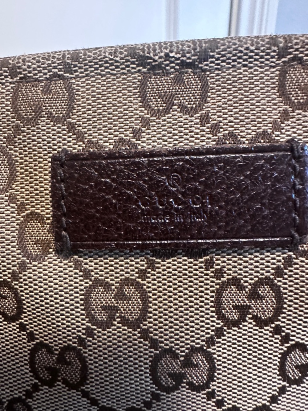 Gucci Brown GG Monogram Canvas Tote with Dark Brown Leather Patch - Picture 4 of 16